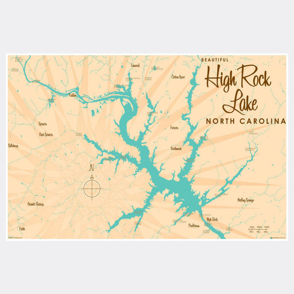 High Rock Lake North Carolina, Paper Print