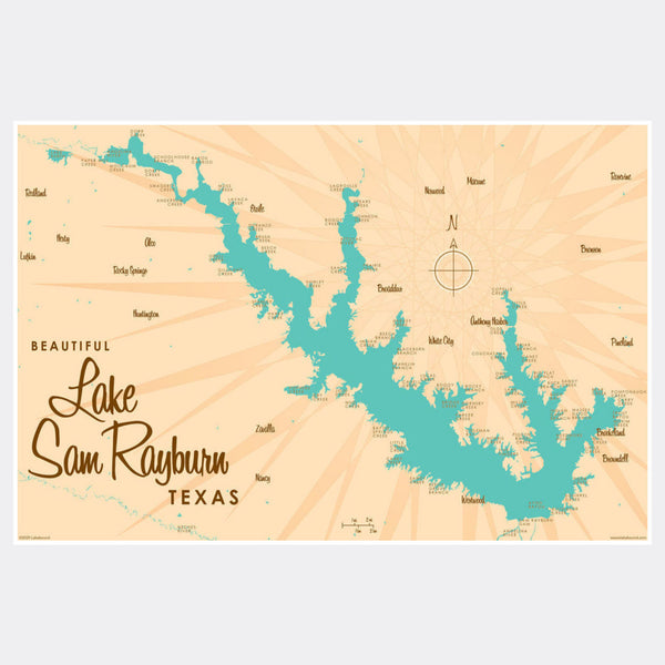 Lake Sam Rayburn Texas, Paper Print