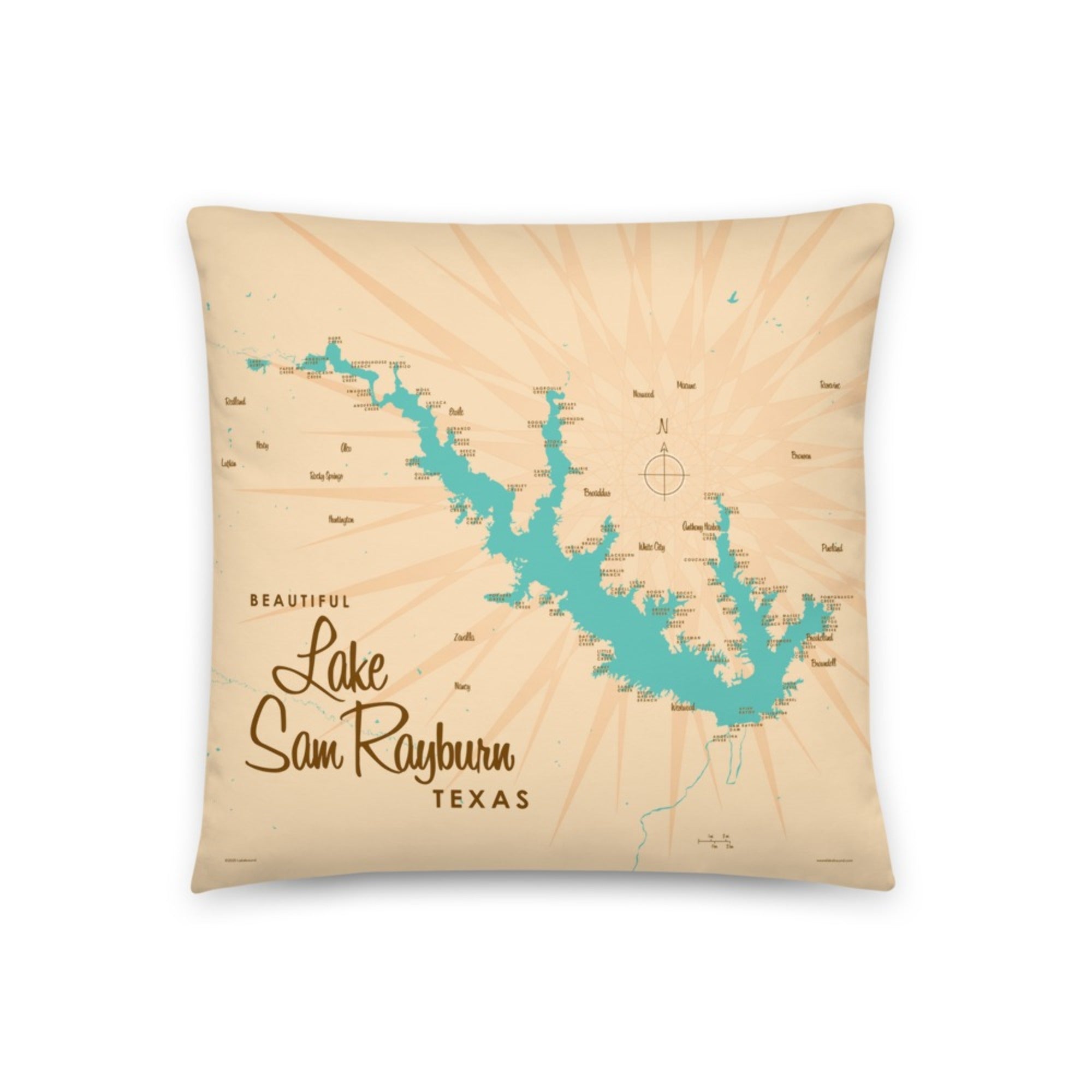 Lake Sam Rayburn Texas Pillow