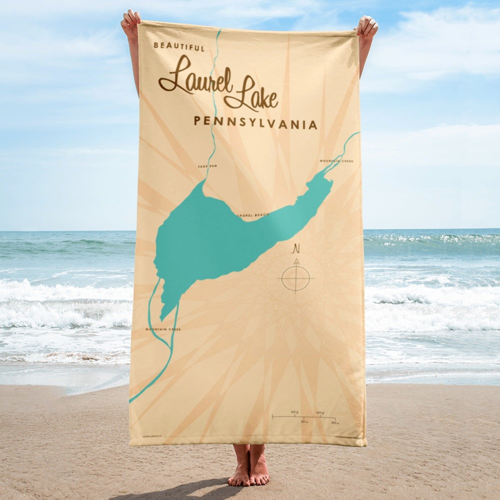 Laurel Lake Pennsylvania Beach Towel