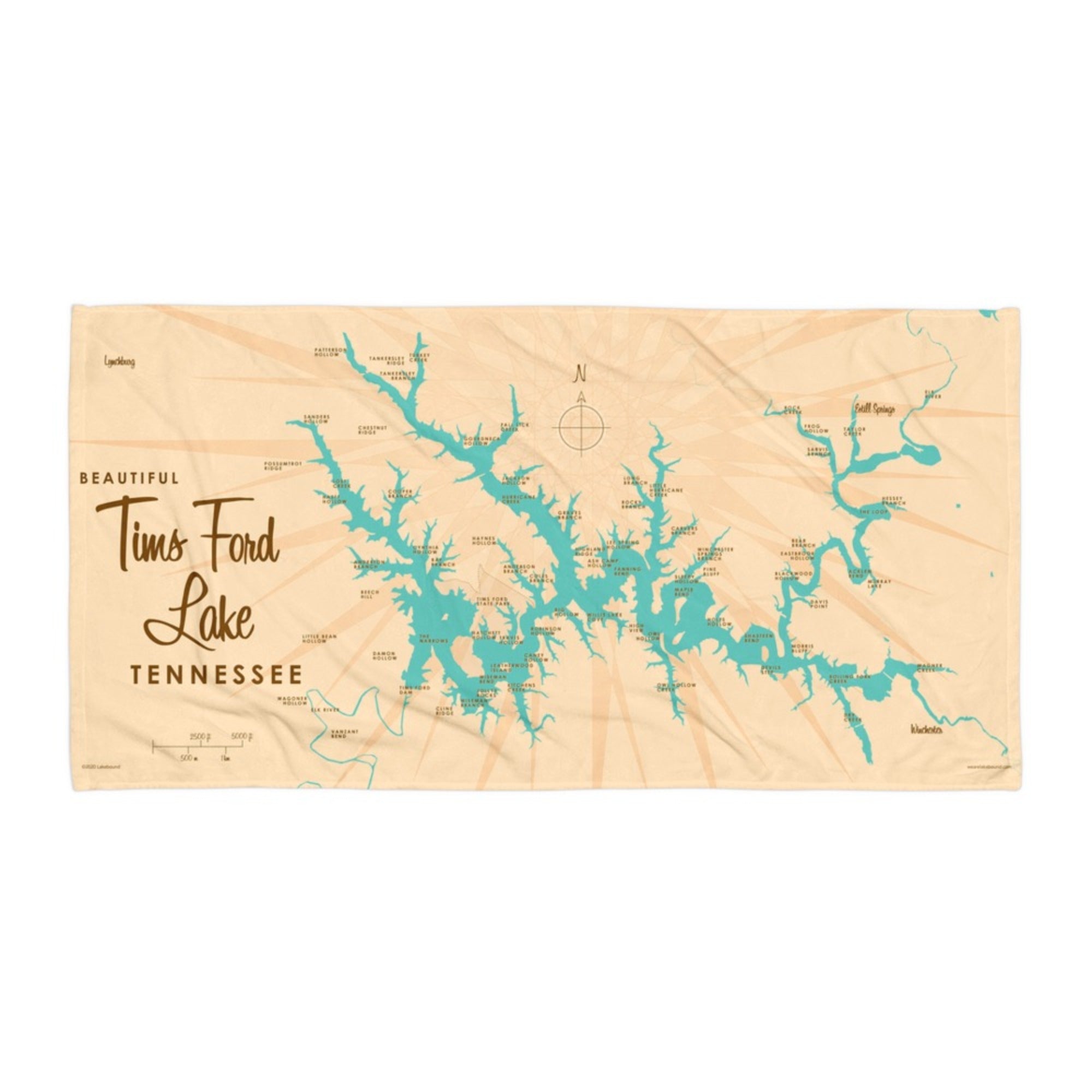 Tims Ford Lake Tennessee Beach Towel