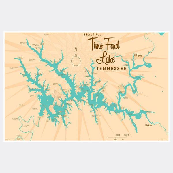 Tims Ford Lake Tennessee, Paper Print