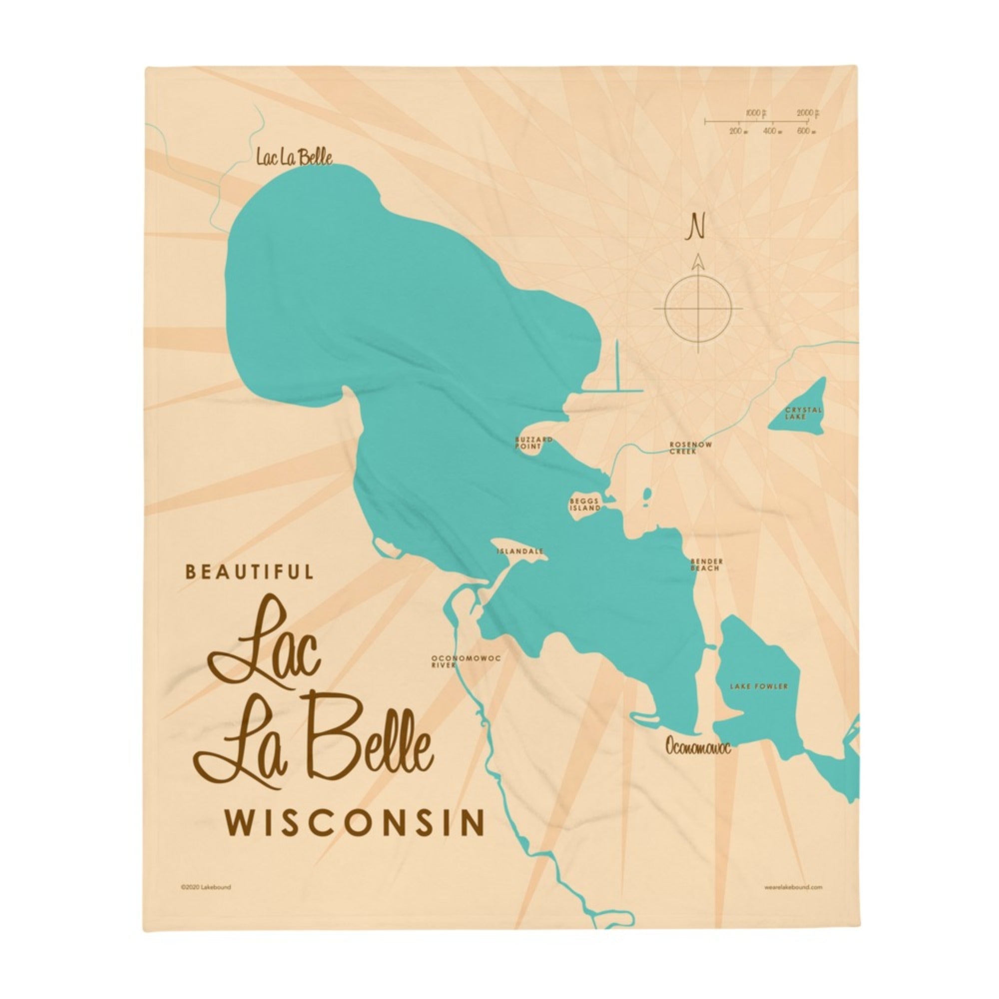 Lac La Belle Wisconsin Throw Blanket
