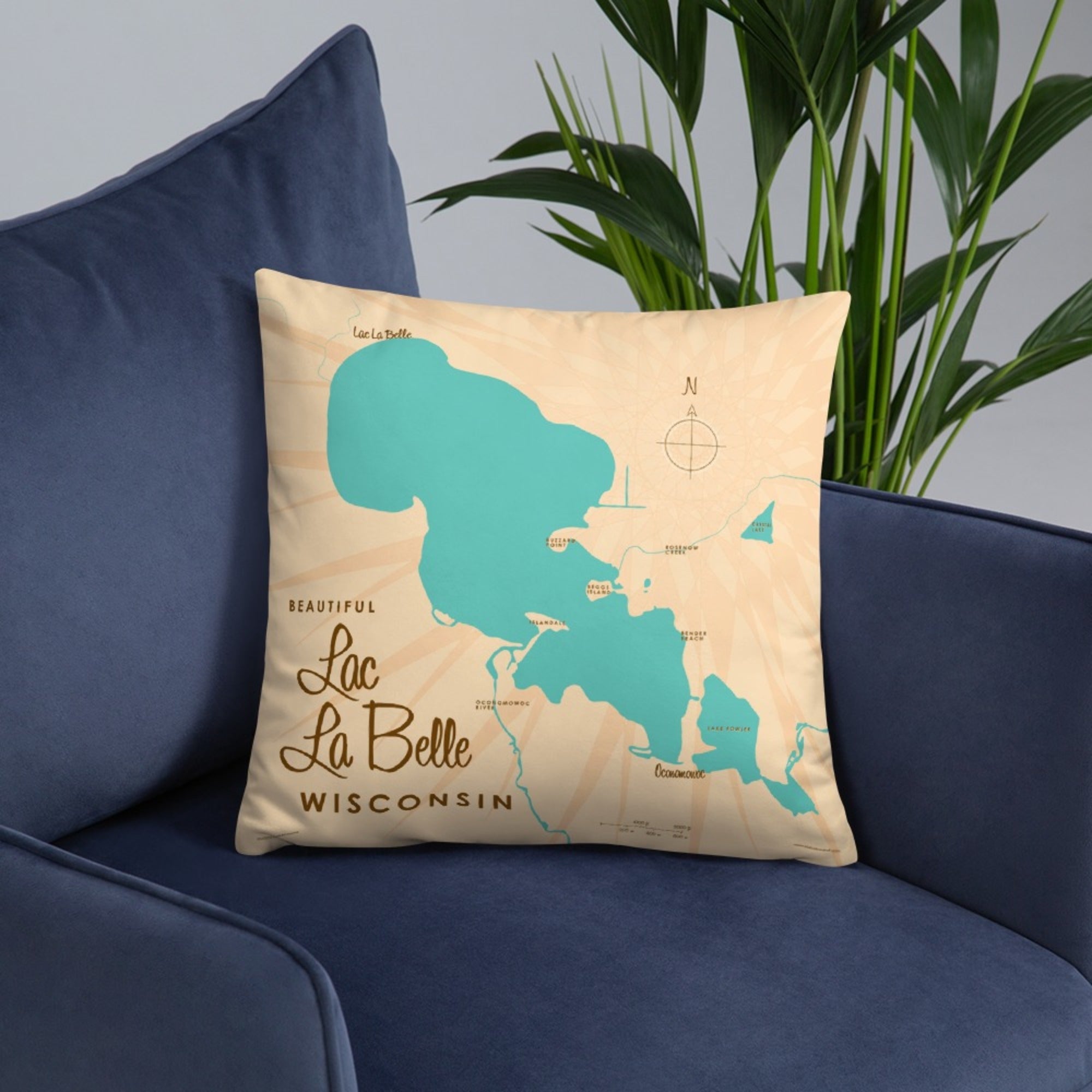 Lac La Belle Wisconsin Pillow