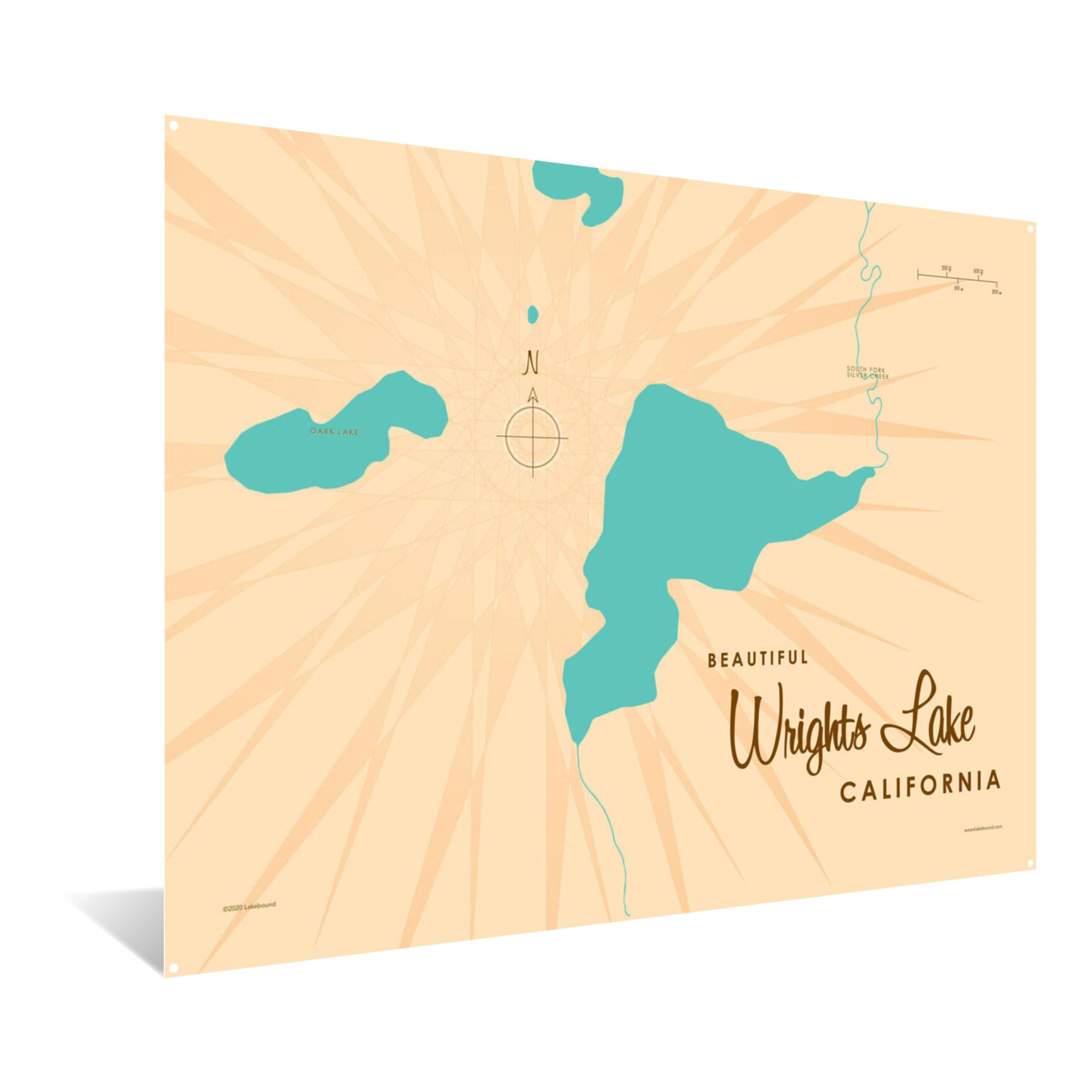 Wrights Lake California, Metal Sign Map Art