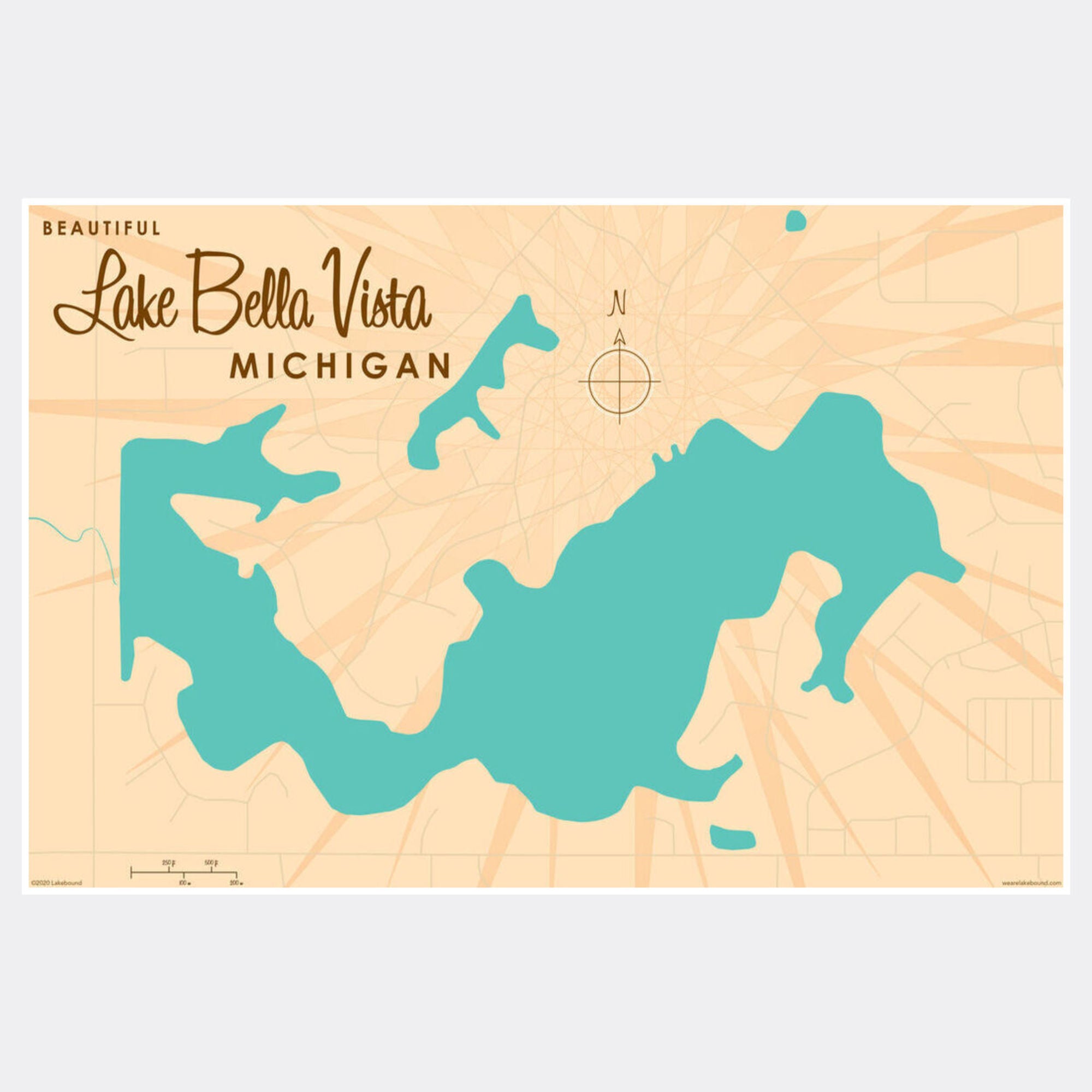 Lake Bella Vista Michigan, Paper Print