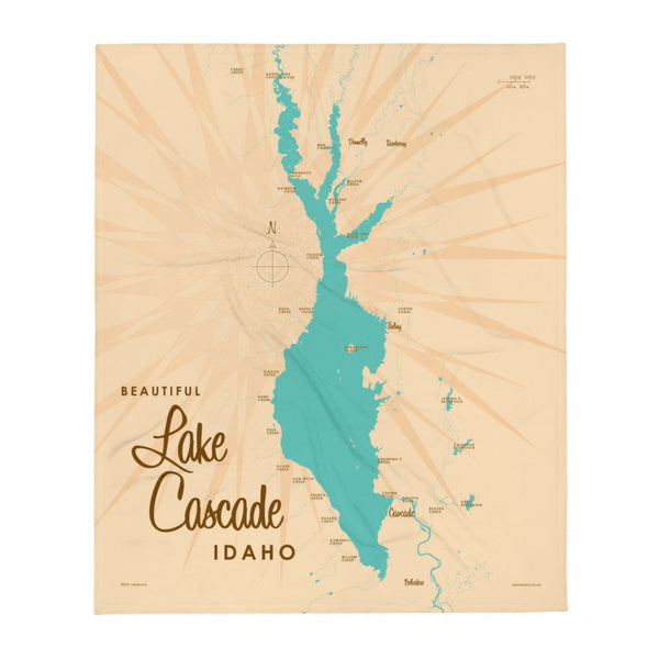 Lake Cascade Idaho Throw Blanket