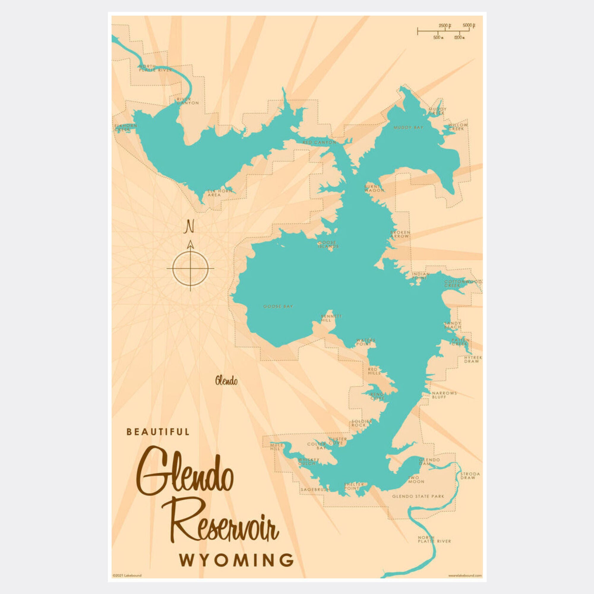 Glendo Reservoir Wyoming, Paper Print