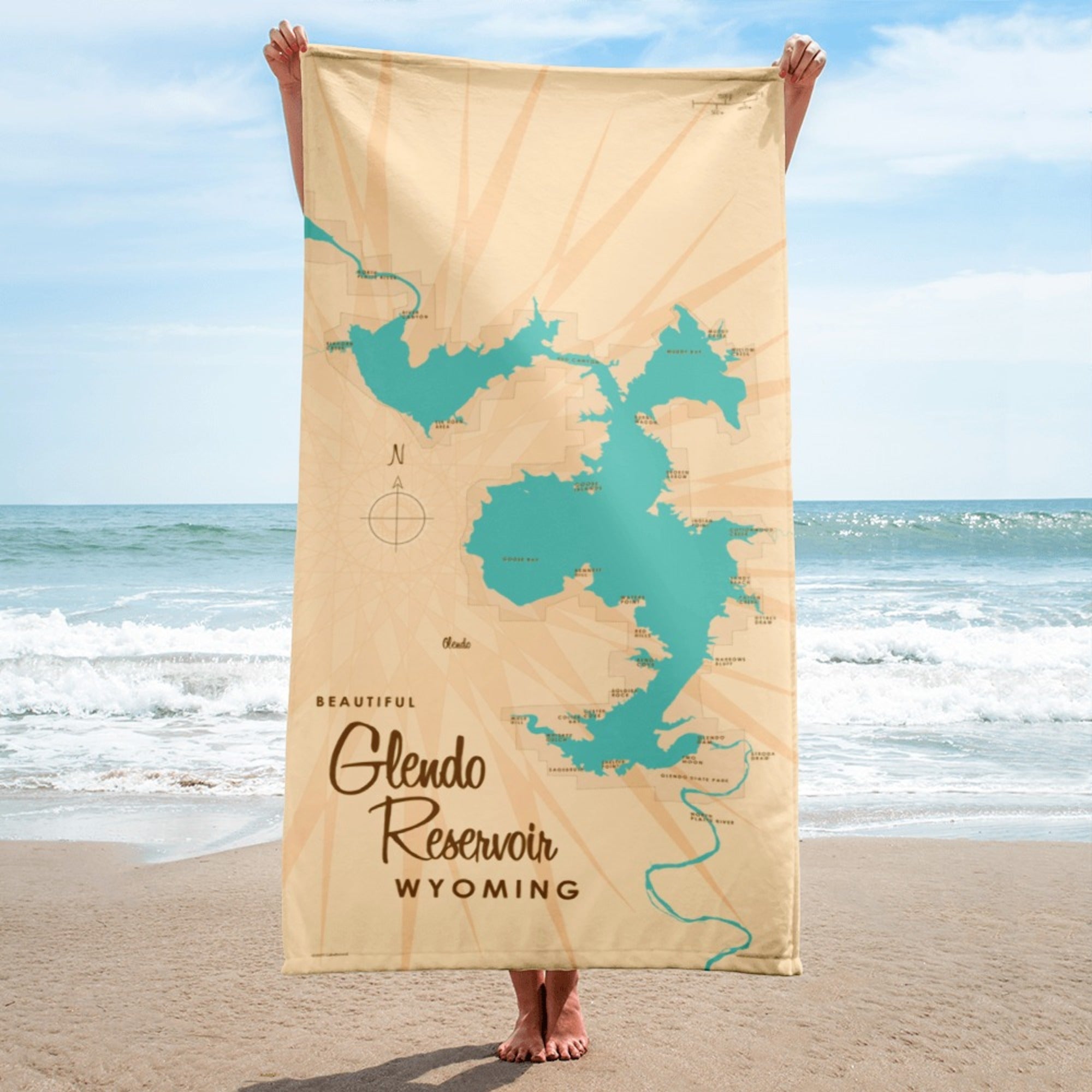 Glendo Reservoir Wyoming Beach Towel
