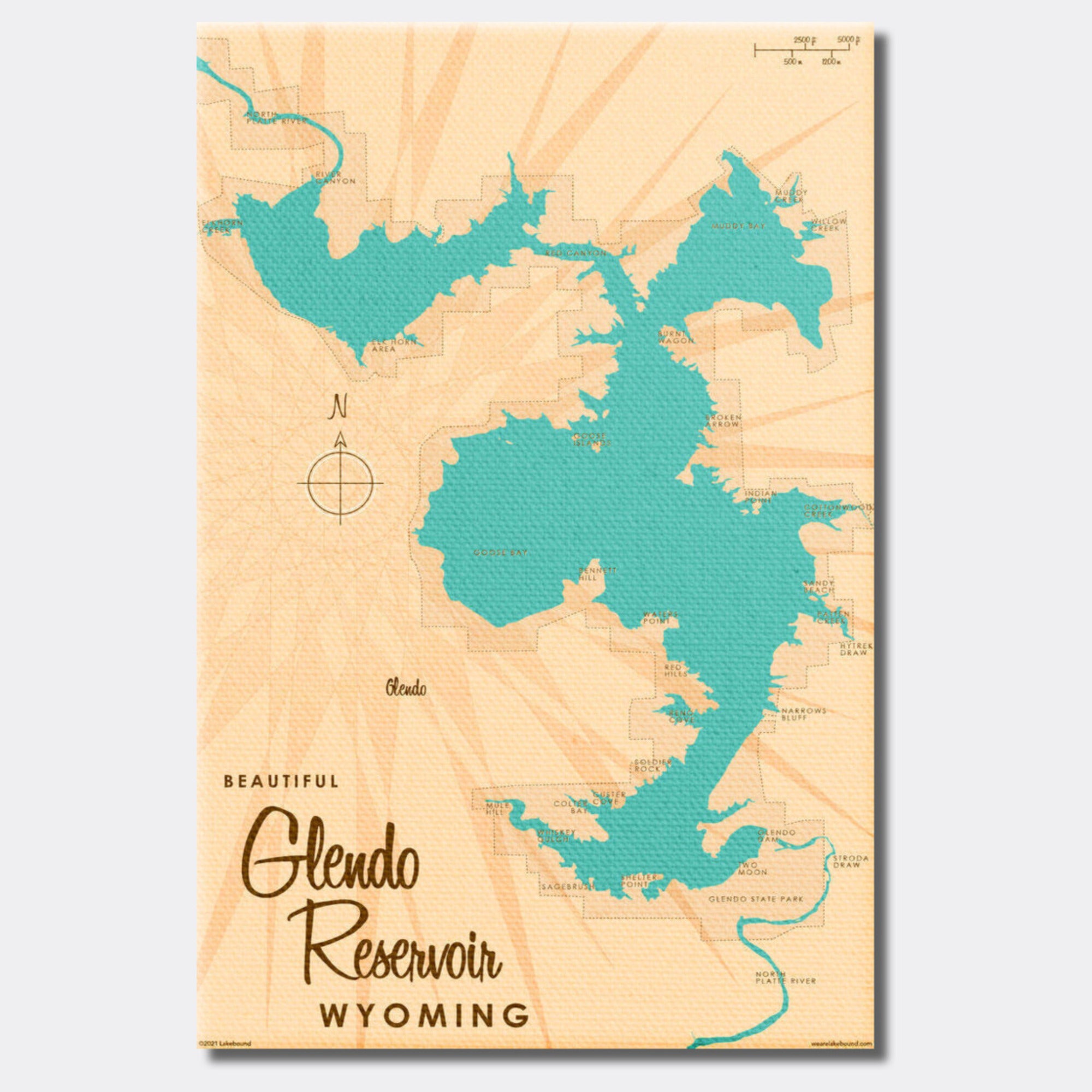 Glendo Reservoir Wyoming, Canvas Print
