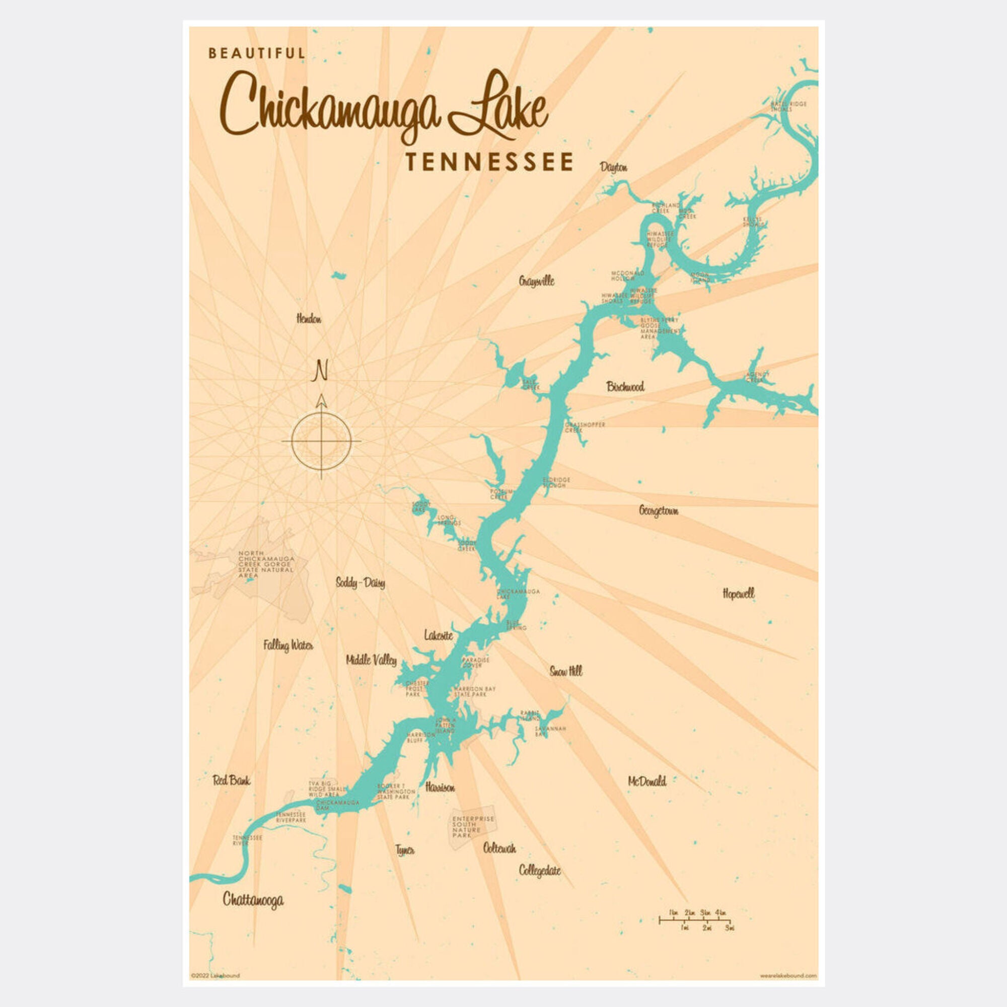 Chickamauga Lake Tennessee, Paper Print