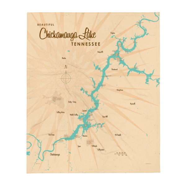 Chickamauga Lake Tennessee Throw Blanket