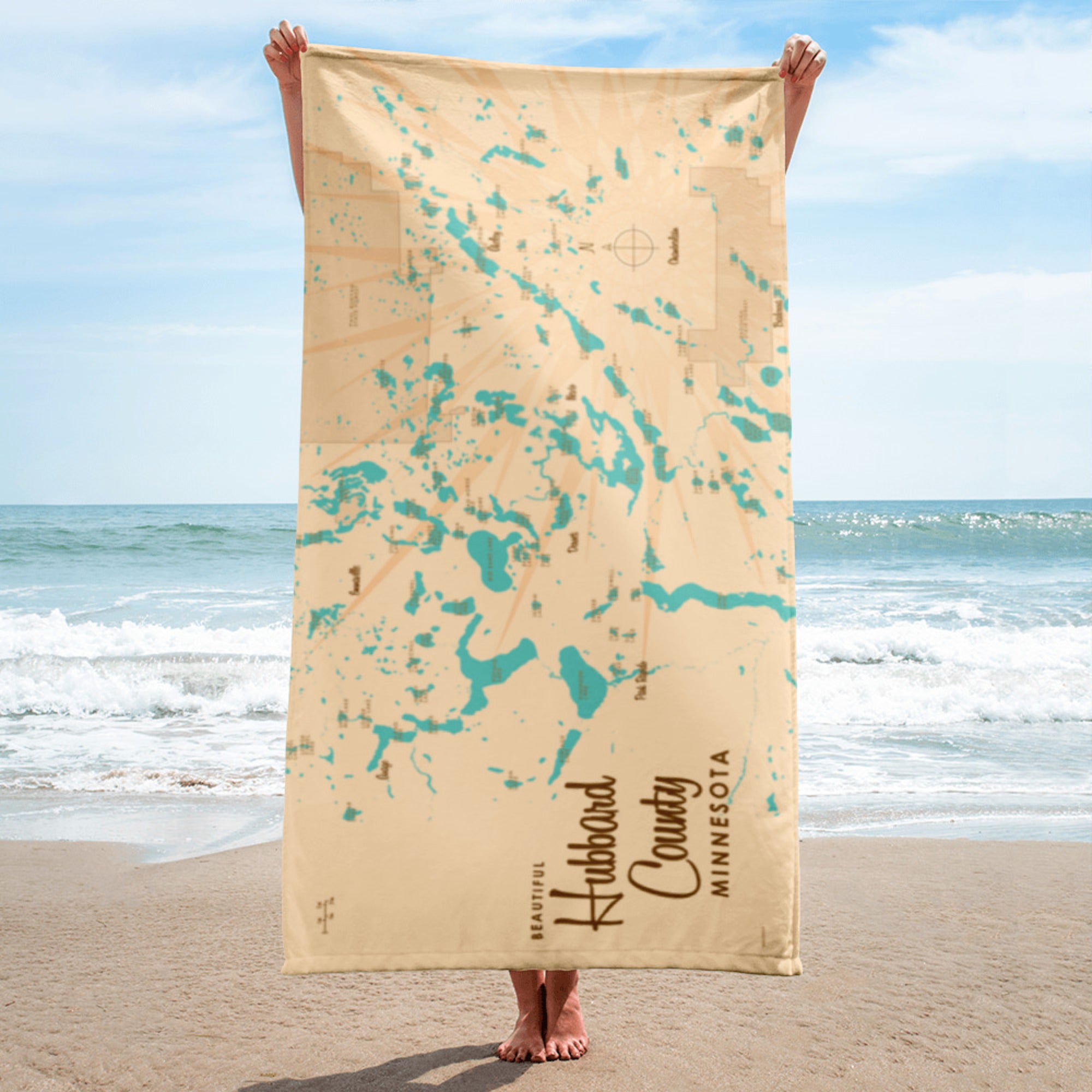 Hubbard County Minnesota Beach Towel