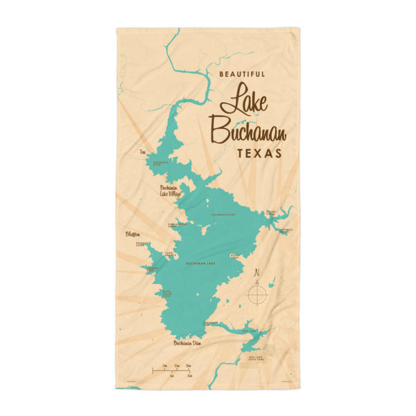 Lake Buchanan Texas Beach Towel