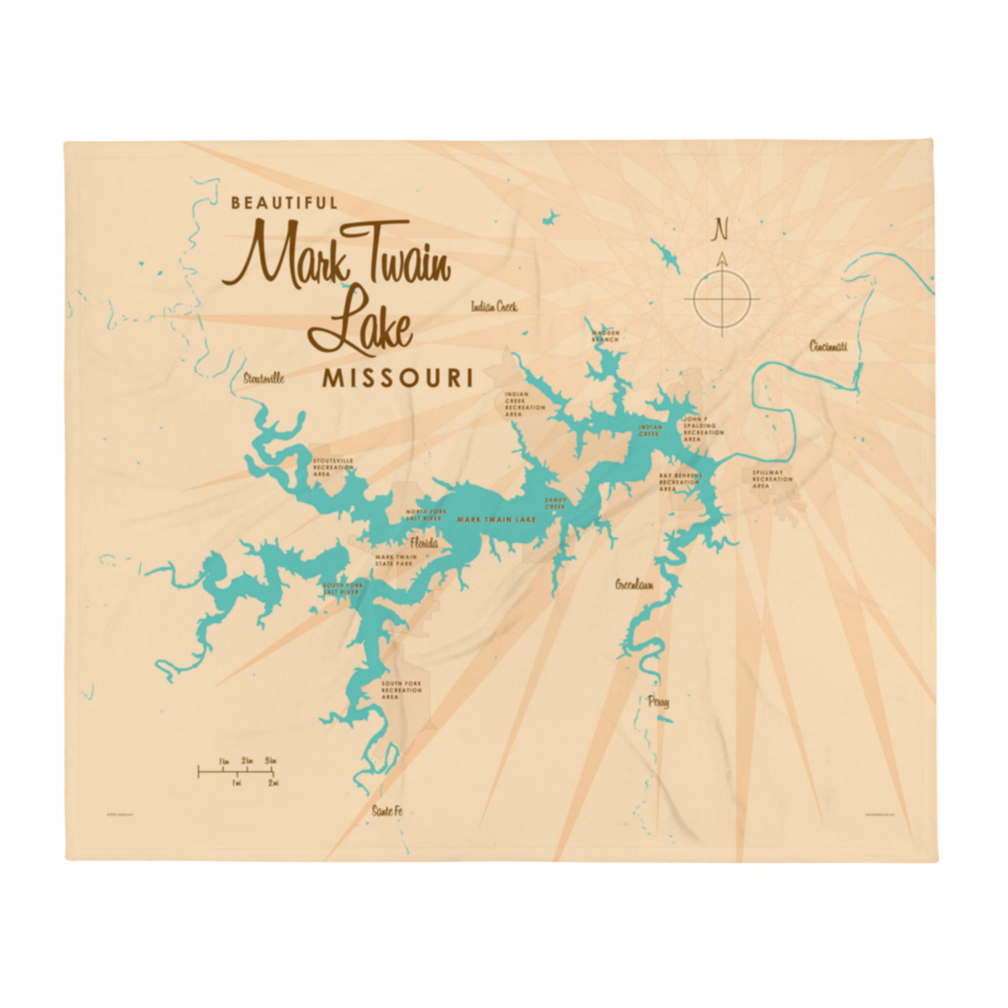 Mark Twain Lake Michigan Throw Blanket