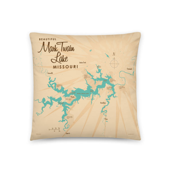 Mark Twain Lake Michigan Pillow
