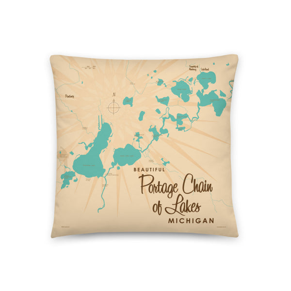 Portage Chain of Lakes Michigan Pillow