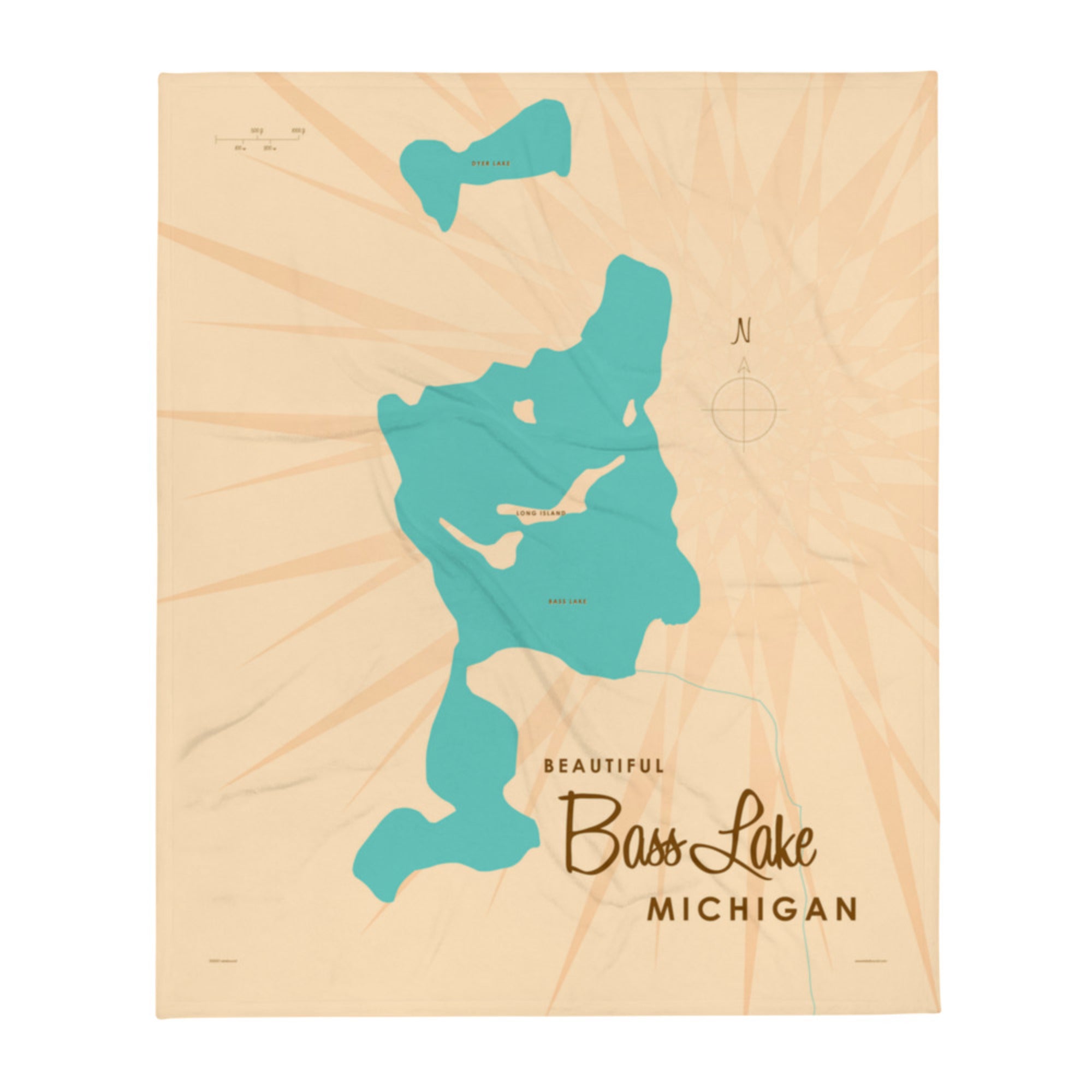 Bass Lake Michigan Throw Blanket