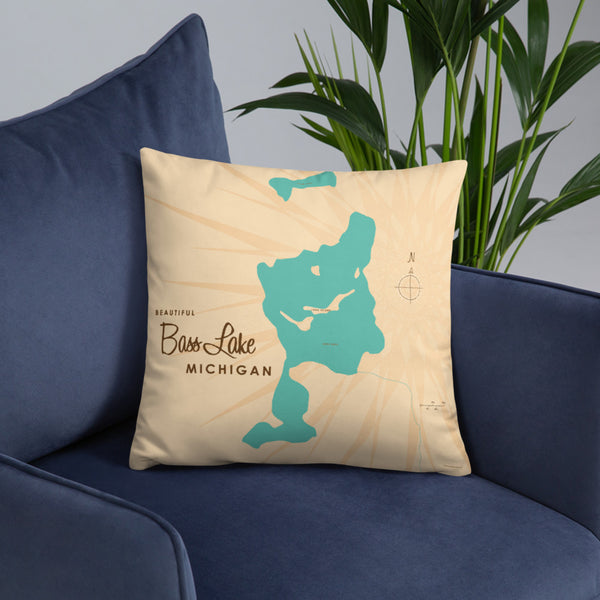 Bass Lake Michigan Pillow