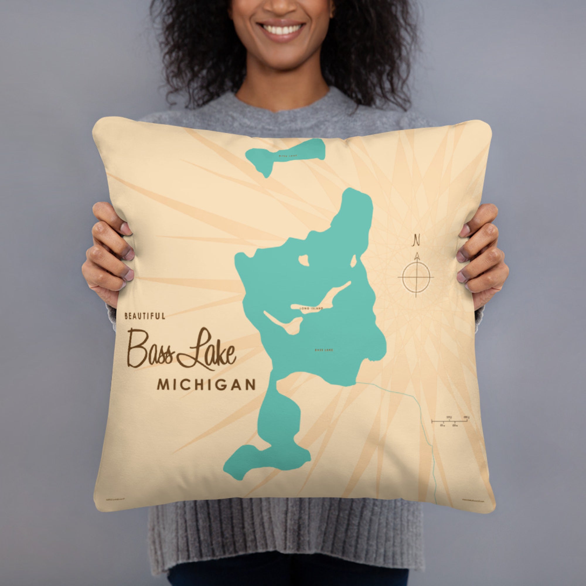 Bass Lake Michigan Pillow