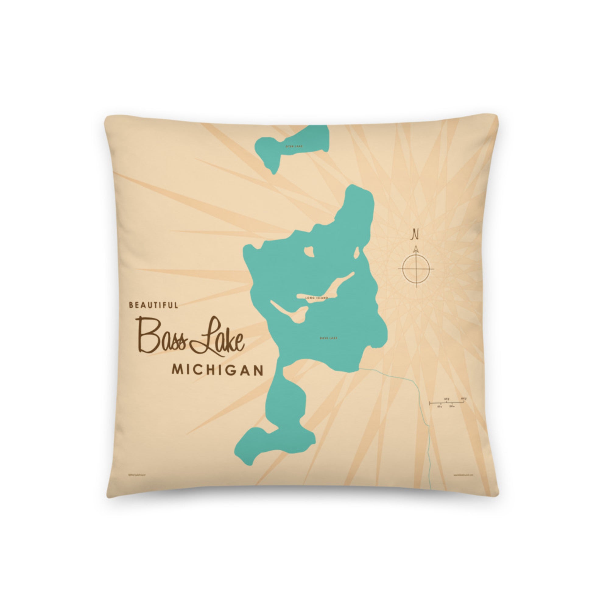 Bass Lake Michigan Pillow
