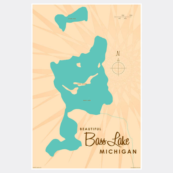 Bass Lake Michigan, Paper Print