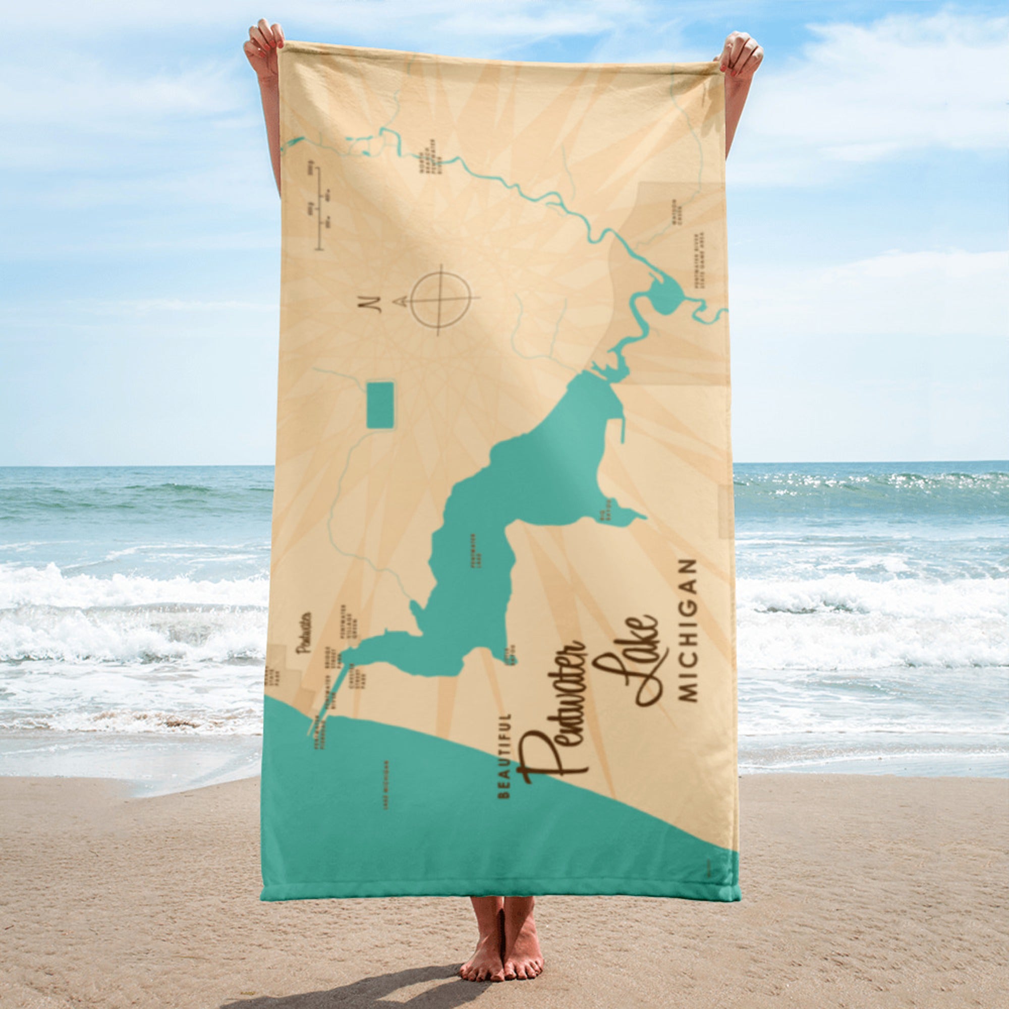 Pentwater Lake Michigan Beach Towel