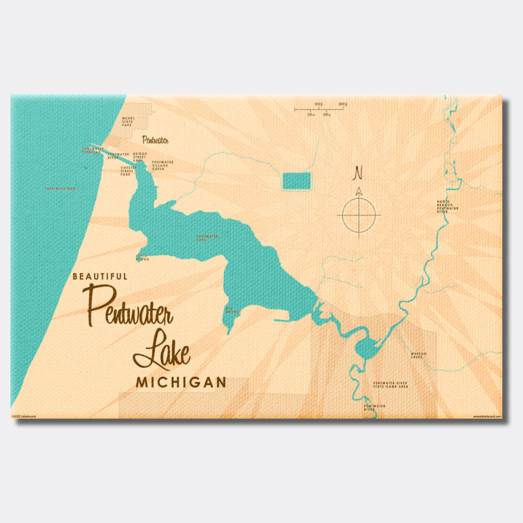 Pentwater Lake Michigan, Canvas Print