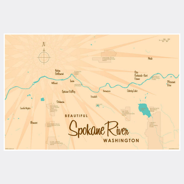 Spokane River Washington, Paper Print