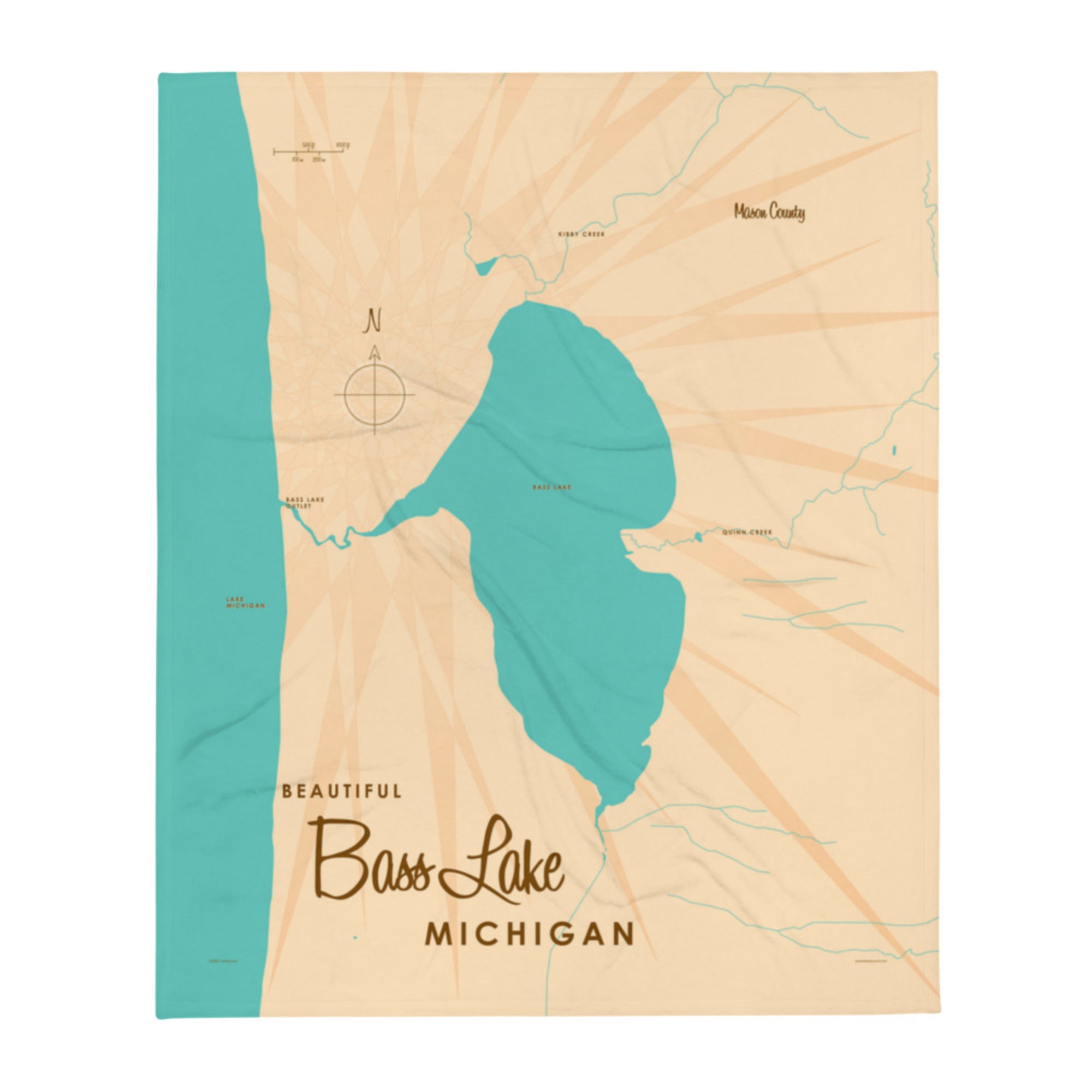 Bass Lake MI (Mason County) Throw Blanket
