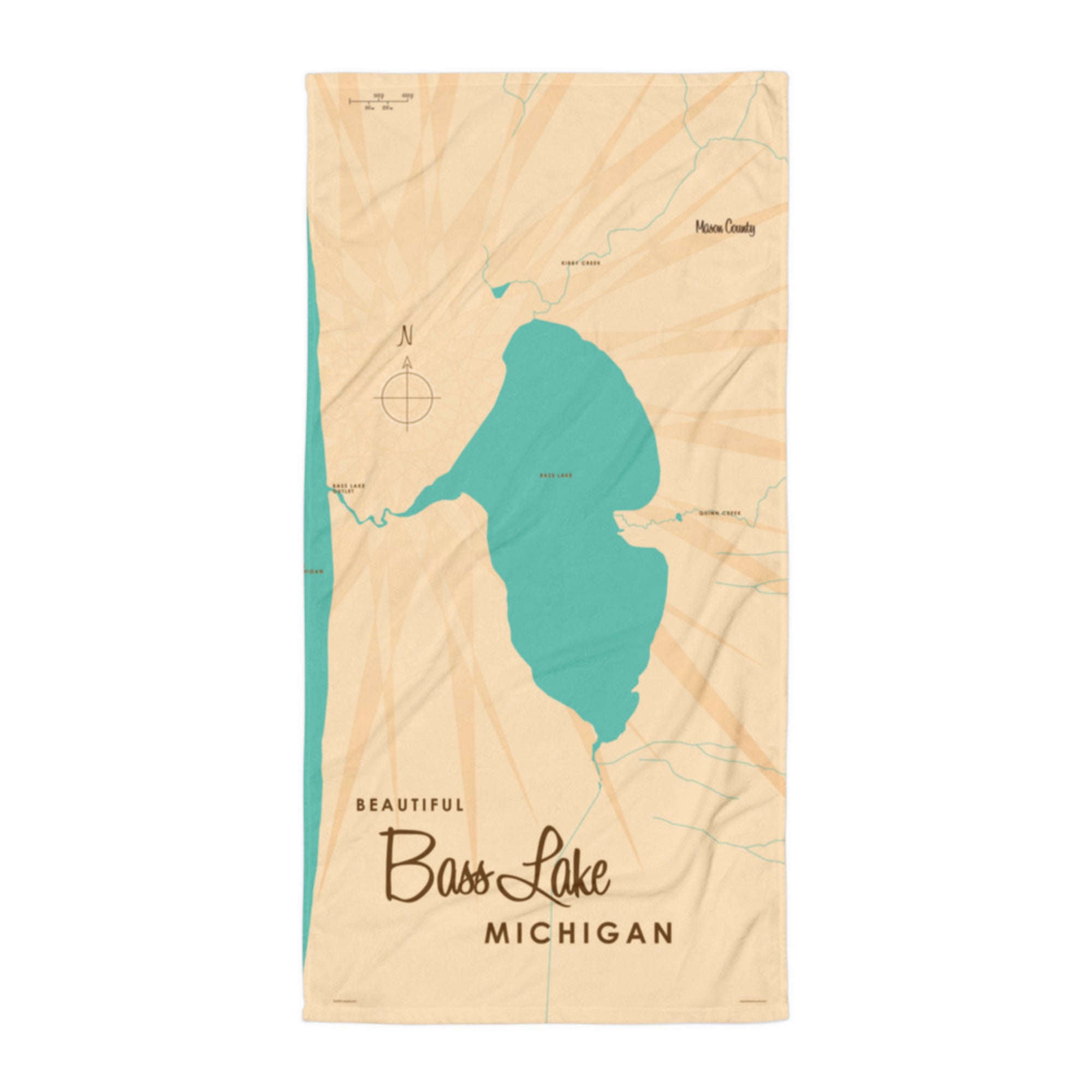 Bass Lake MI (Mason County) Beach Towel