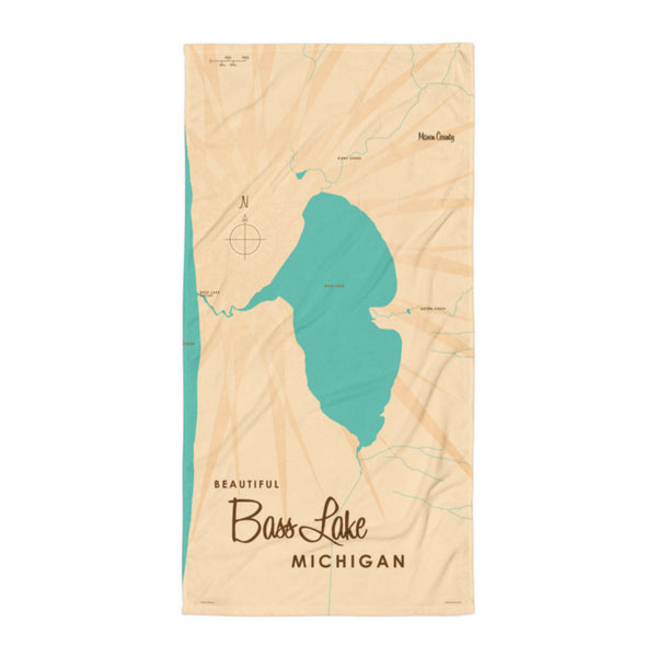 Bass Lake MI (Mason County) Beach Towel