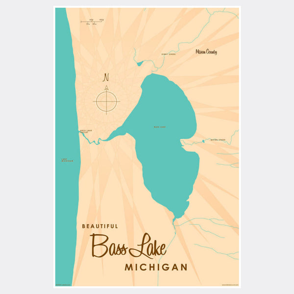 Bass Lake MI (Mason County), Paper Print