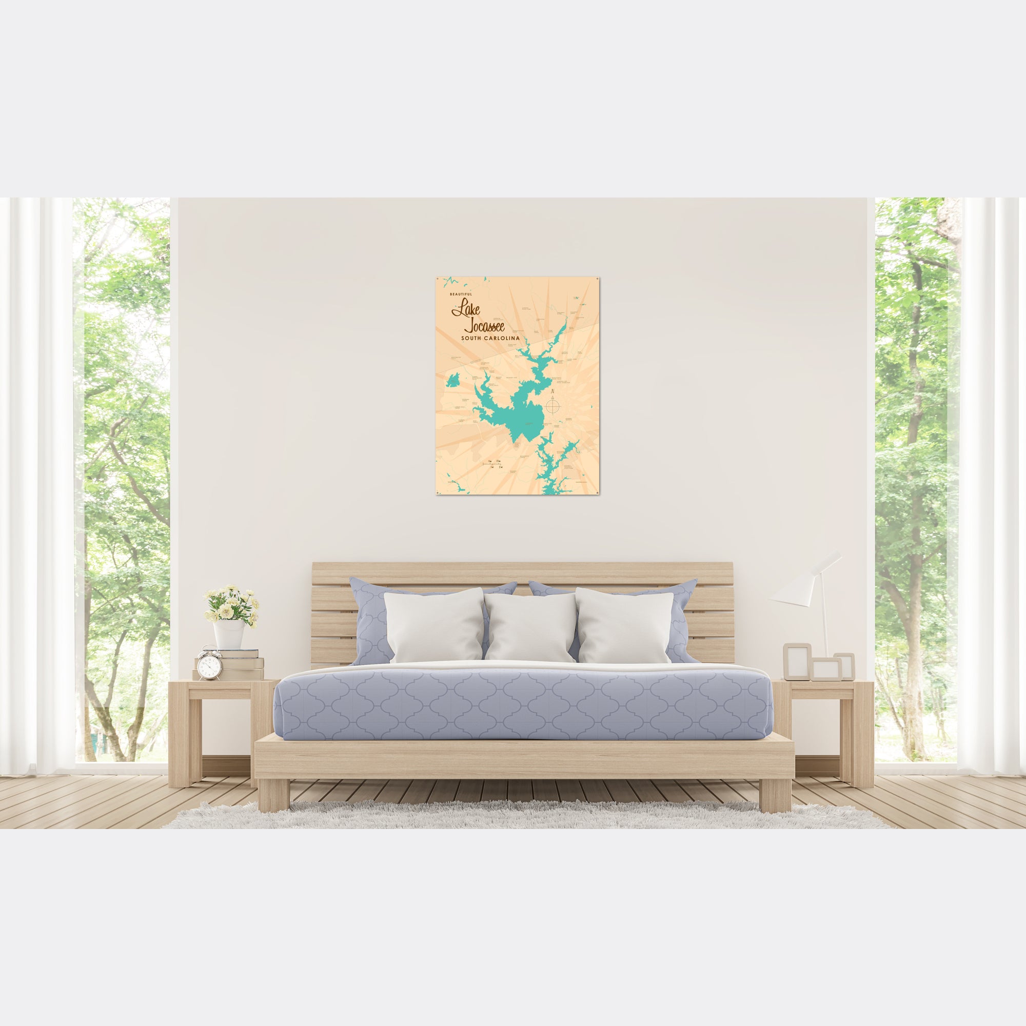 Lake Jocassee South Carolina, Metal Sign Map Art