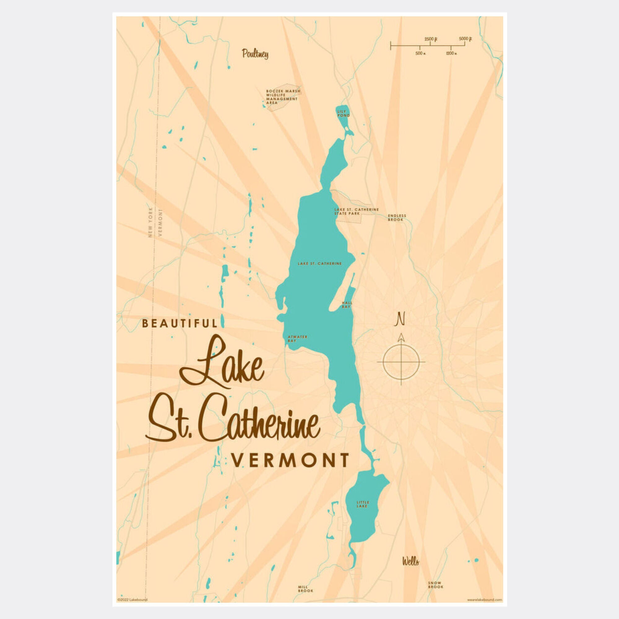 Lake St Catherine Vermont, Paper Print