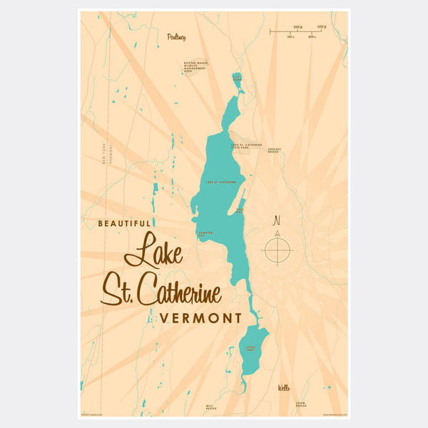 Lake St Catherine Vermont, Paper Print