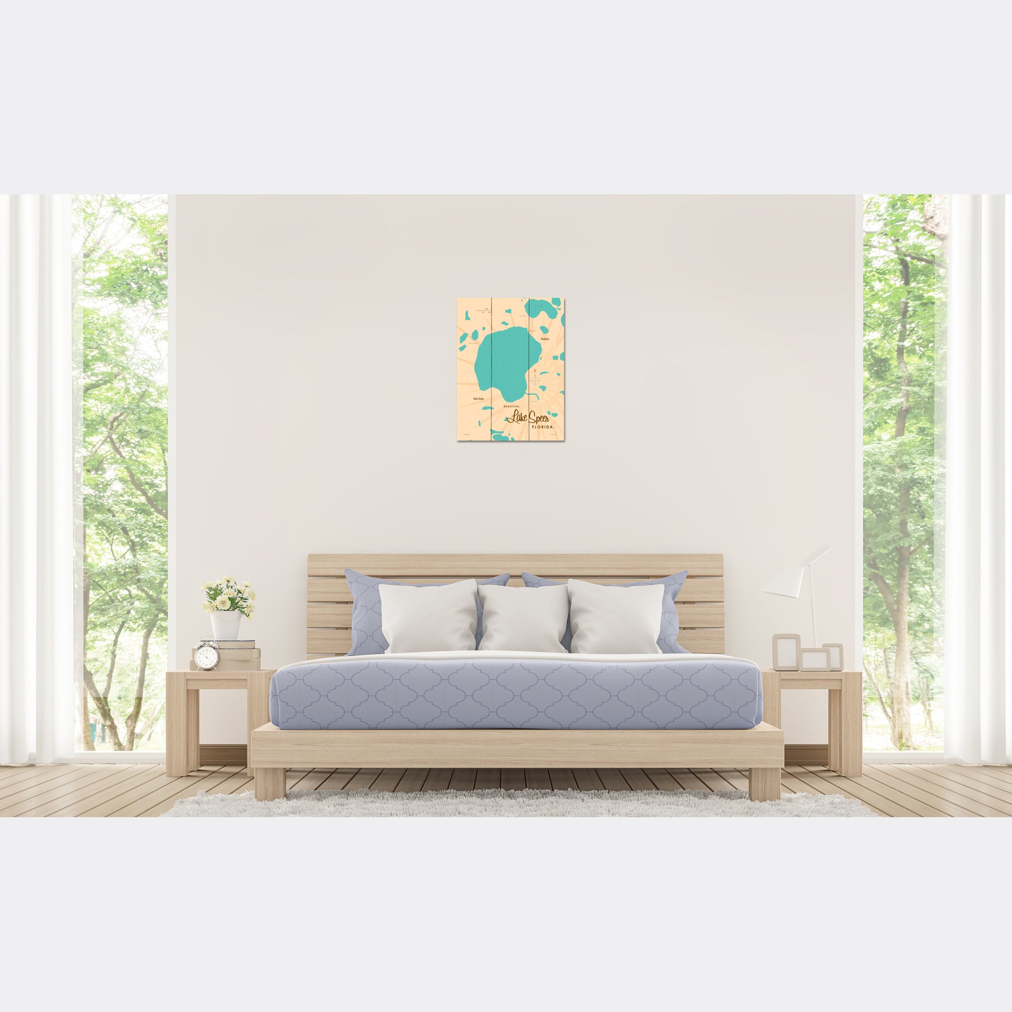 Lake Speer Florida, Wood Sign Map Art