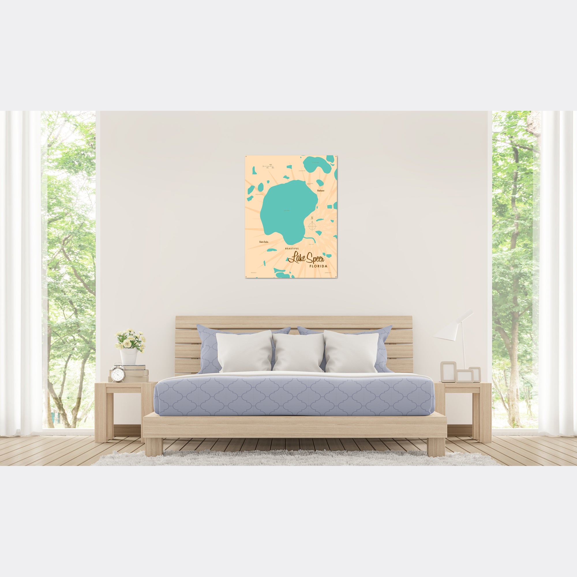 Lake Speer Florida, Metal Sign Map Art