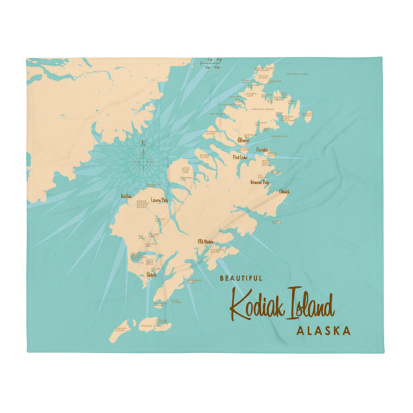 Kodiak Island Alaska Throw Blanket