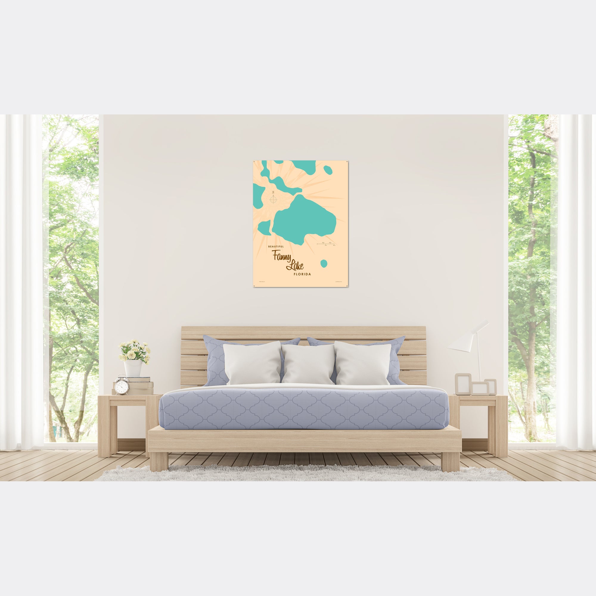 Lake Fanny Florida, Metal Sign Map Art