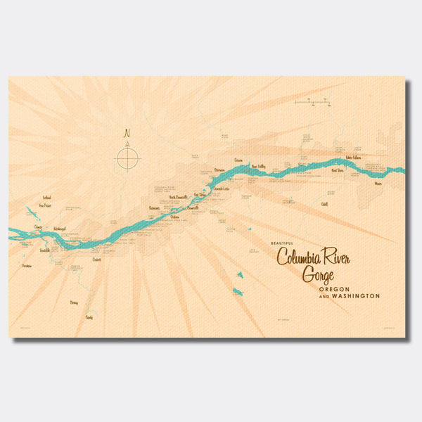 Columbia River Gorge OR Washington, Canvas Print