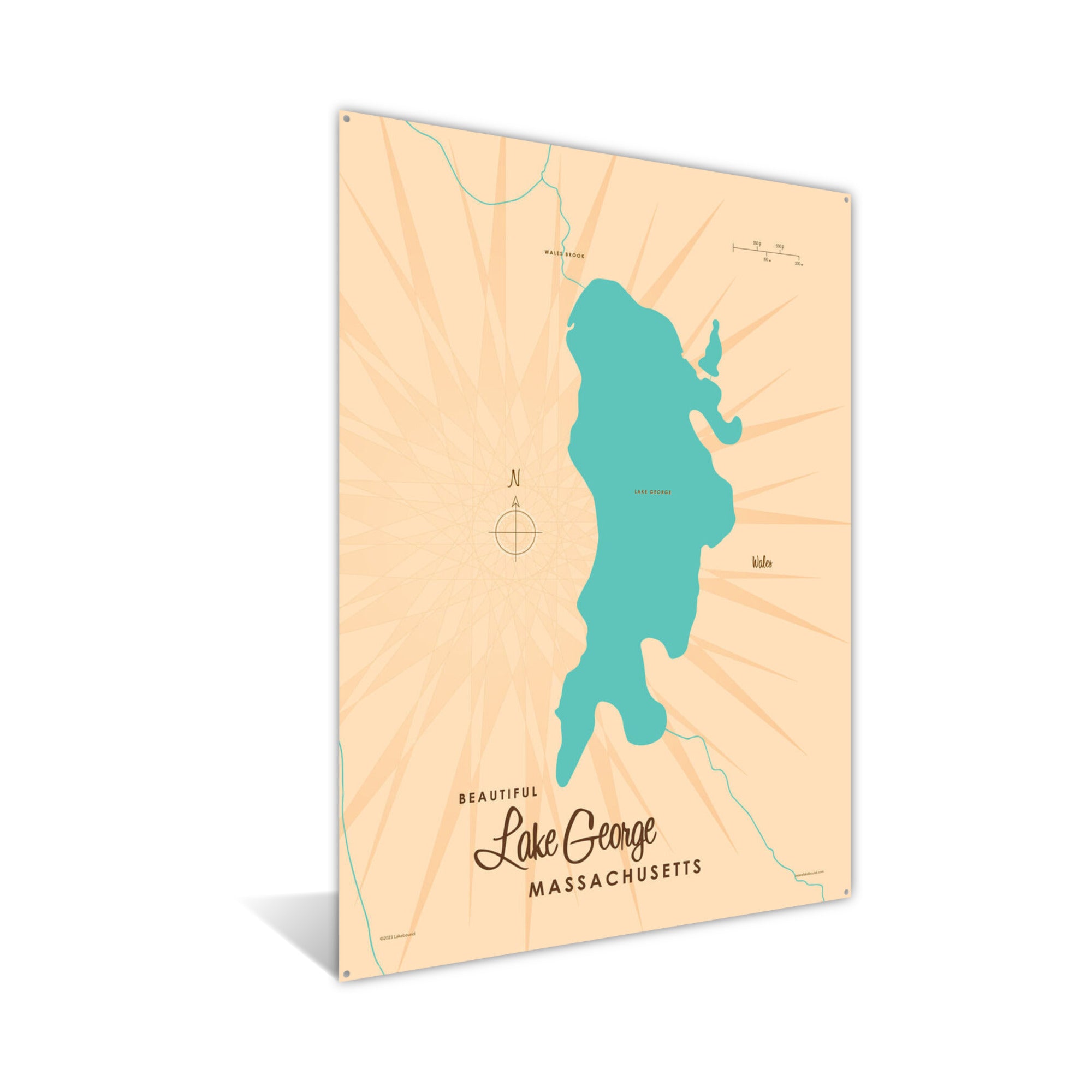 Lake George Minnesota, Metal Sign Map Art