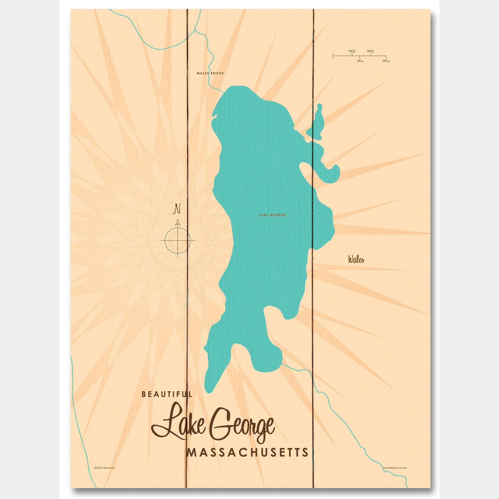 Lake George Minnesota, Wood Sign Map Art