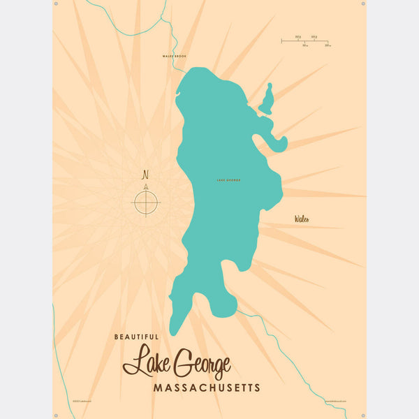 Lake George Minnesota, Metal Sign Map Art