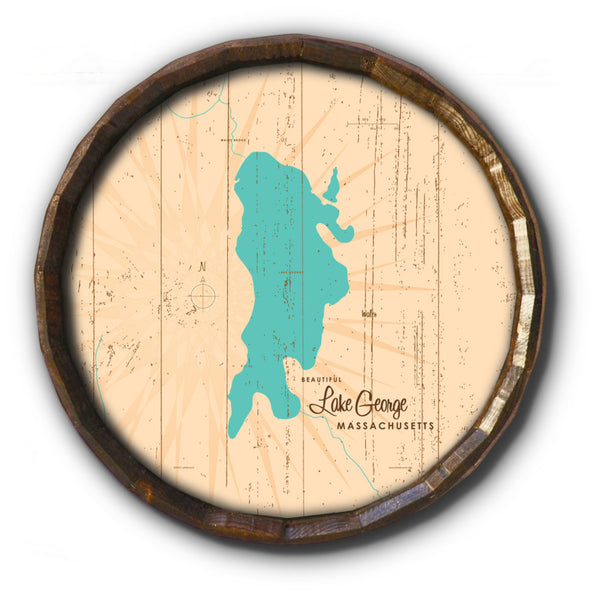 Lake George Minnesota, Rustic Barrel End Map Art