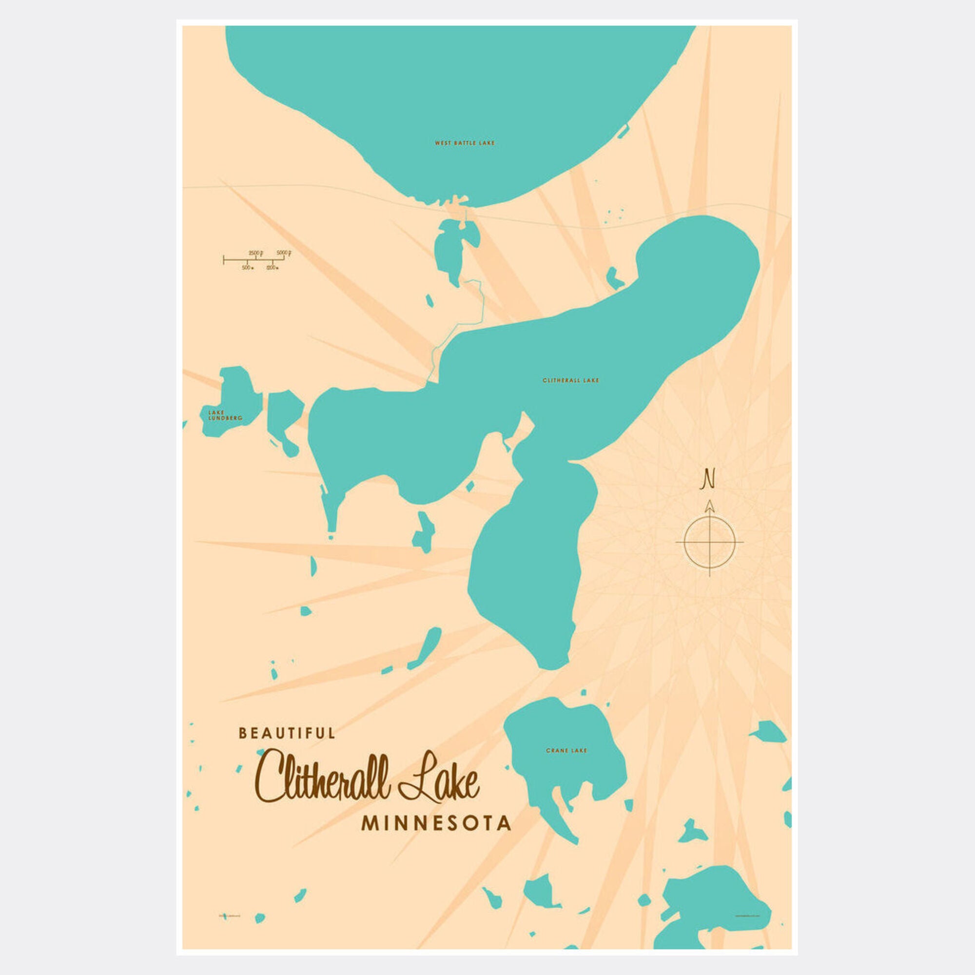 Clitherall Lake Minnesota, Paper Print