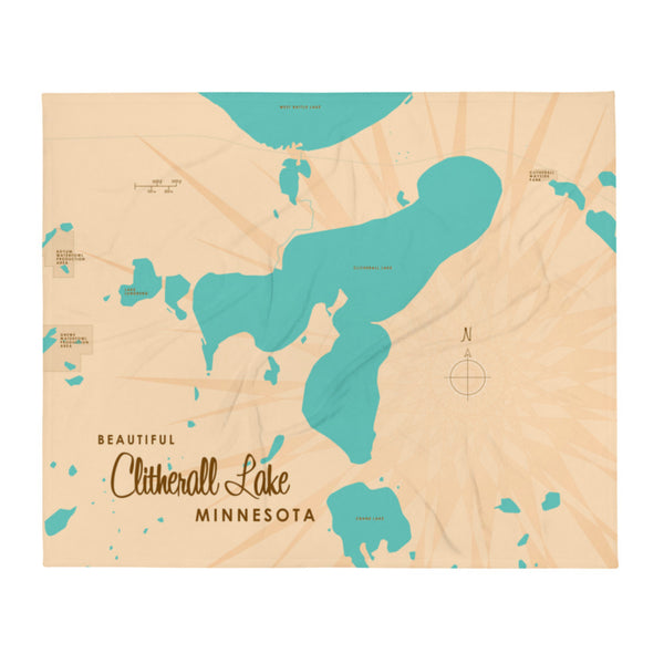 Clitherall Lake Minnesota Throw Blanket