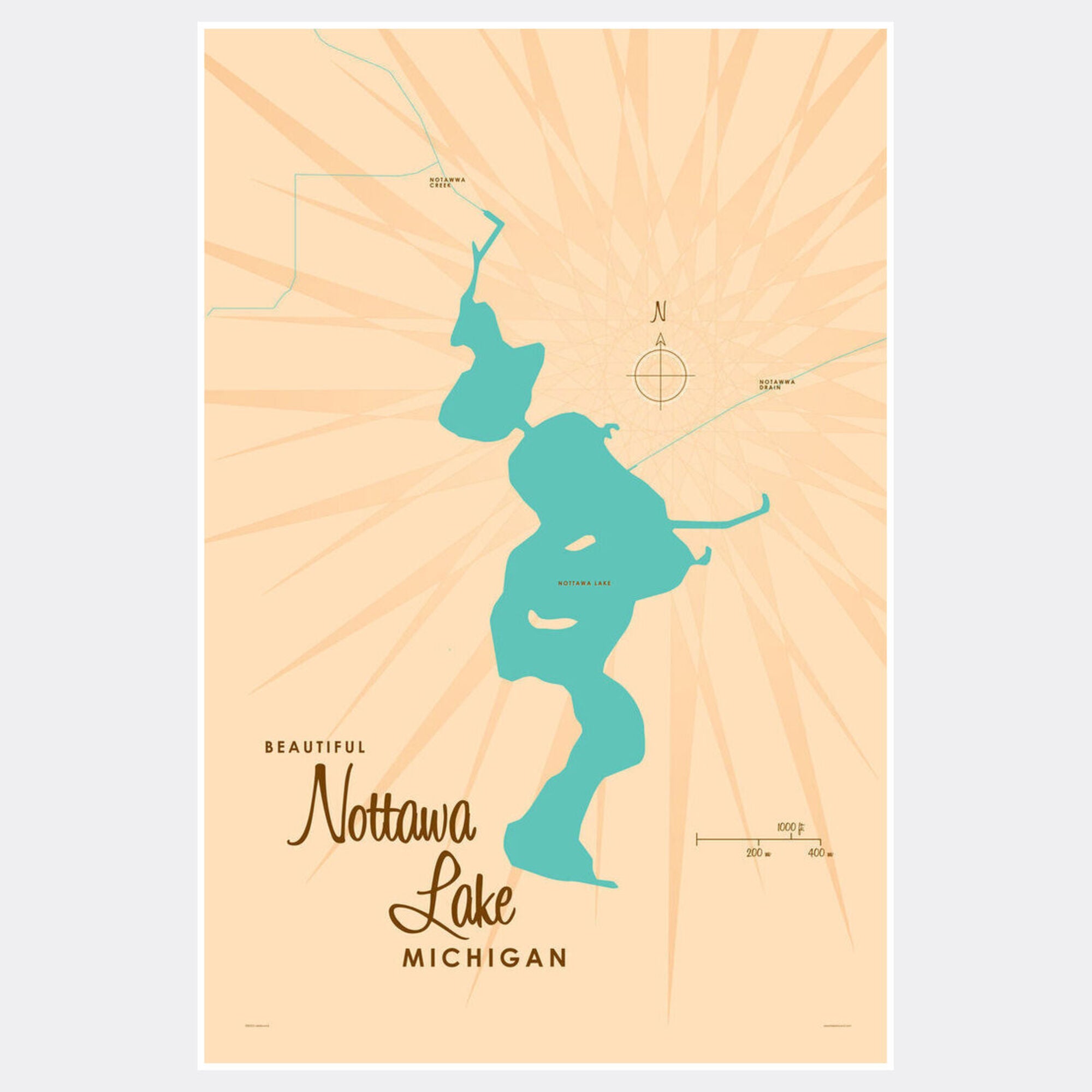 Nottawa Lake Michigan, Paper Print