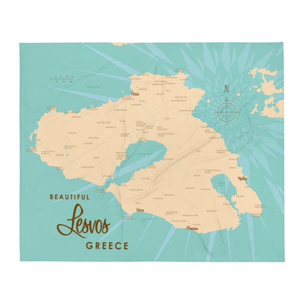 Lesvos Greece Throw Blanket