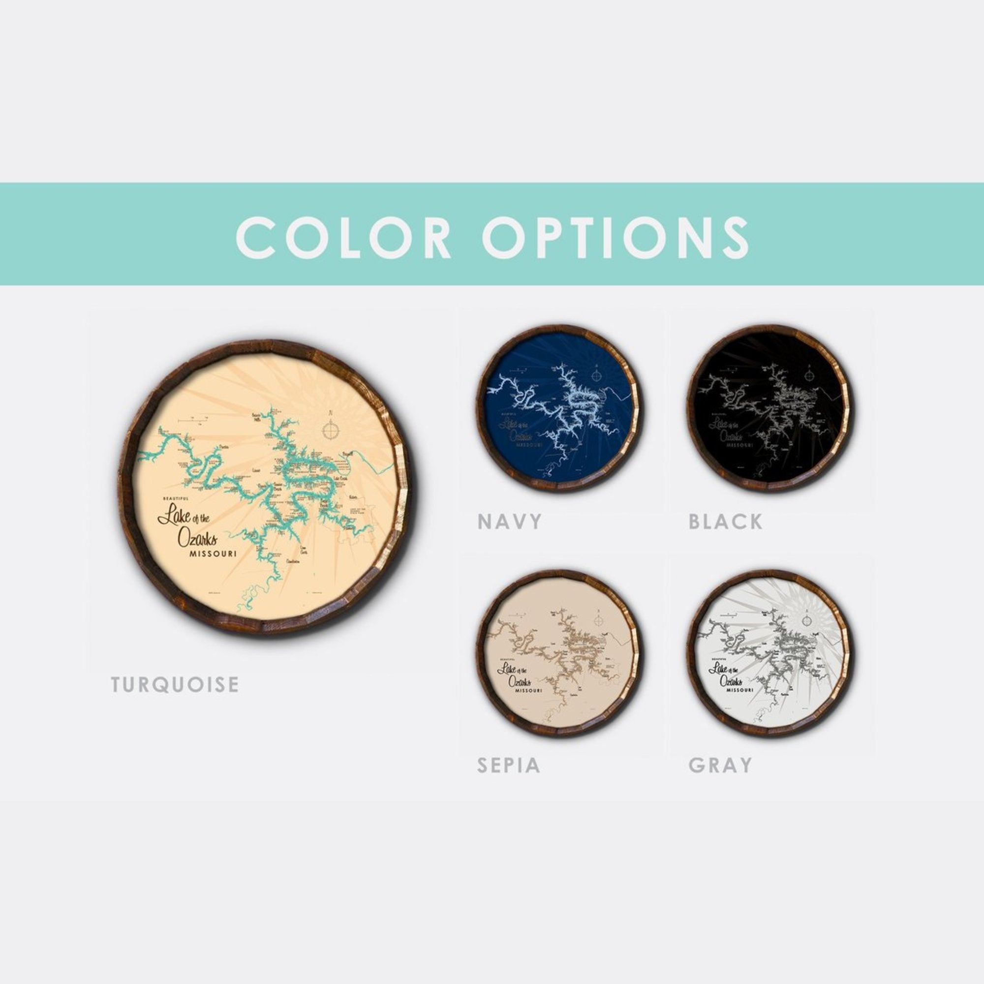 Lake Cascade Idaho, Barrel End Map Art